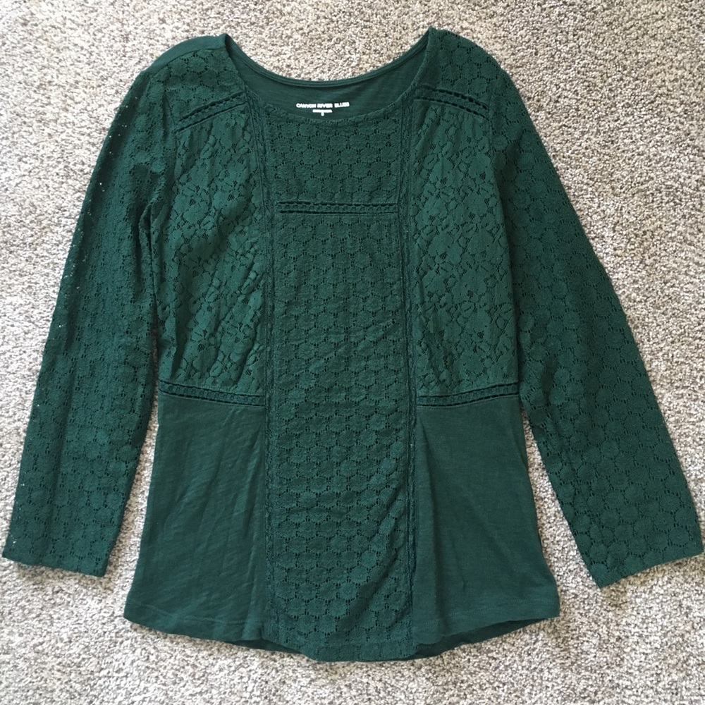 Juniors Dressy Green Long Sleeve Top S